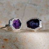 Amethyst Studs in Sterling Silver