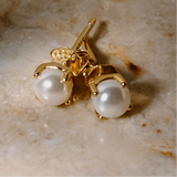 Pearl Studs in Gold Vermeil