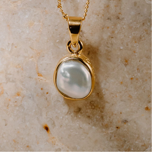 Gold Vermeil Keshi Pearl Necklace