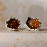 Citrine Studs in Sterling Silver
