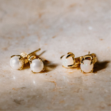 Gold Vermeil Opal Studs