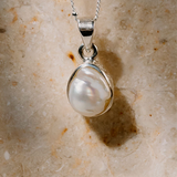 Sterling Silver Keshi Pearl Necklace