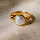 Gold Vermeil Keshi Pearl Ring