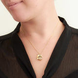 Gold Plate Rutilated Quartz Necklace