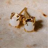 Gold Vermeil Opal Studs