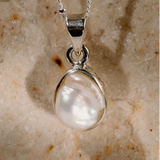 Sterling Silver Keshi Pearl Necklace
