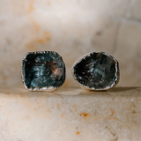 Aquamarine Studs in Sterling Silver