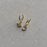 Gold Vermeil Moon Star Huggies