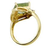 9ct Gold Green Amethyst & Diamond Ring, Size N