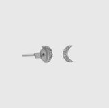 Moon Micro Studs in Sterling Silver