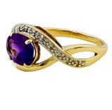 9ct Gold Amethyst and Diamond Ring, Size M