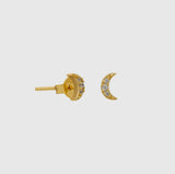 Gold Vermeil Moon Micro Studs