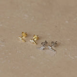 Lightening Bolt Micro Studs in Sterling Silver