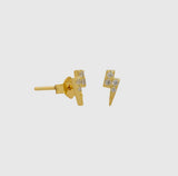 Gold Vermeil Lightening Bolt Micro Studs