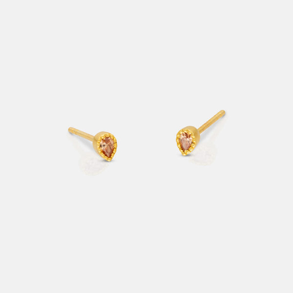 Gold Champagne Pear Studs