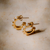 Gold Plate Pearl Hoops