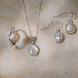 Sterling Silver Keshi Pearl Necklace