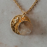 Gold Plate Rose Quartz Necklace