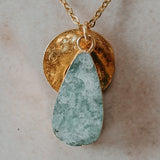Gold Plate Amazonite Teardrop Necklace