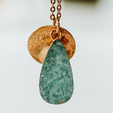 Gold Plate Amazonite Teardrop Necklace