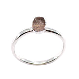 January | Rose Quartz Stacking Ring in Sterling Silver