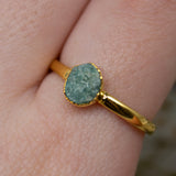March | Amazonite Stacking Ring in Gold Vermeil