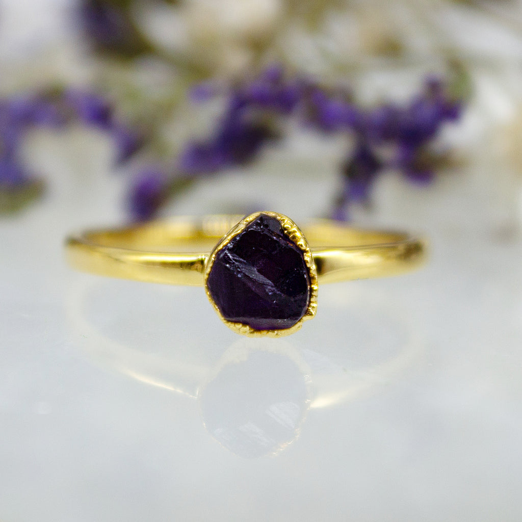 February | Amethyst Stacking Ring in Gold Vermeil