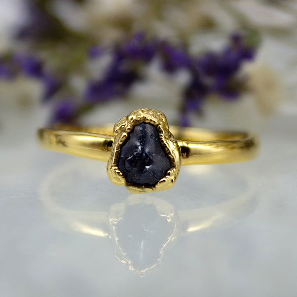September | Blue Sapphire Stacking Ring in Gold Vermeil
