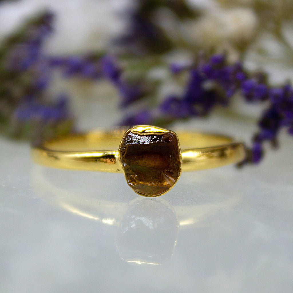 November | Citrine Stacking Ring in Gold Vermeil