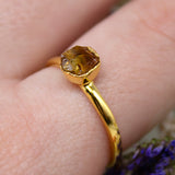 November | Citrine Stacking Ring in Gold Vermeil