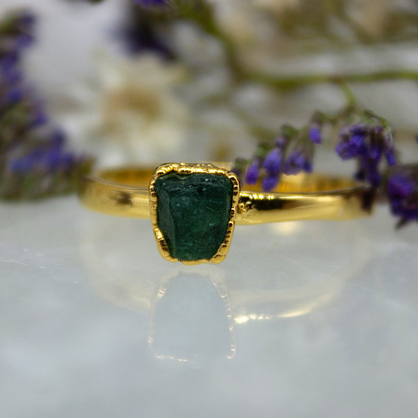 May | Emerald Stacking Ring in Gold Vermeil
