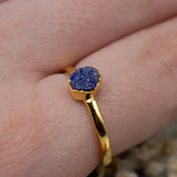 December | Lapis Lazuli Stacking Ring in Gold Vermeil