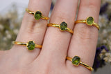 August | Peridot Stacking Ring in Gold Vermeil