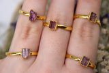 September | Pink Tourmaline Stacking Ring in Gold Vermeil