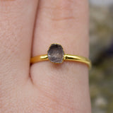 January | Rose Quartz Stacking Ring in Gold Vermeil