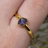 December | Tanzanite Stacking Ring in Gold Vermeil