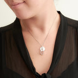 Silver Rose Quartz Teardrop Necklace