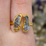 Aquamarine Double Ring in Gold Vermeil
