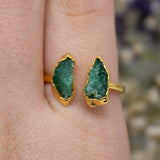 Emerald Double Ring in Gold Vermeil