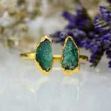 Emerald Double Ring in Gold Vermeil