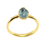 March | Aquamarine Stacking Ring in Gold Vermeil