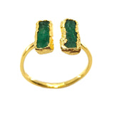 Emerald Double Ring in Gold Vermeil