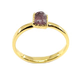 September | Pink Tourmaline Stacking Ring in Gold Vermeil