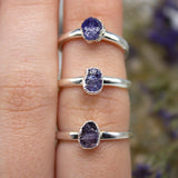 December | Tanzanite Stacking Ring in Sterling Silver