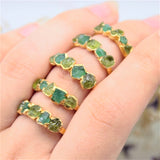 May & August | Emerald & Peridot Ring in Gold Vermeil