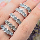 March | Aquamarine Ring in Sterling Silver