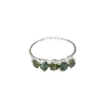 May | Emerald & Peridot Stacking Ring in Sterling Silver