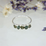 May | Emerald & Peridot Stacking Ring in Sterling Silver