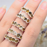 November | Citrine & Lemon Quartz Stacking Ring in Sterling Silver