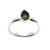 August | Peridot Stacking Ring in Sterling Silver